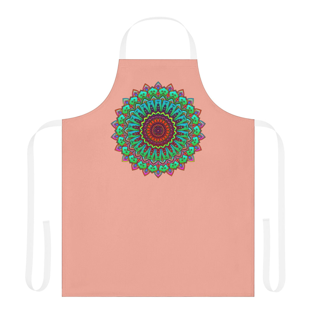 Mandala Art Apron - Apricot - Hand Drawn All Over Prints - Blululi