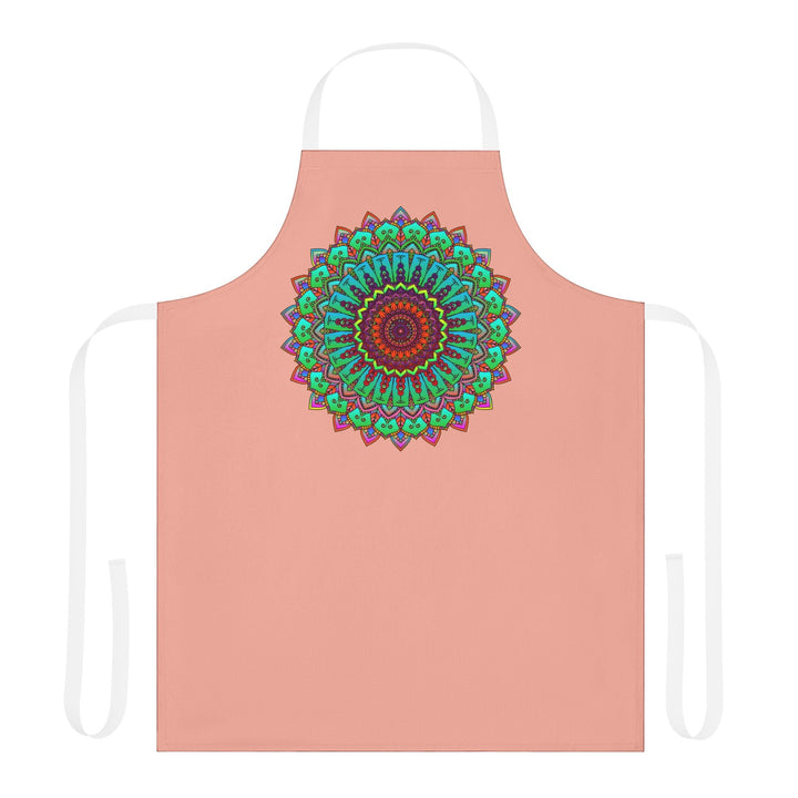 Mandala Art Apron - Apricot - Hand Drawn All Over Prints - Blululi