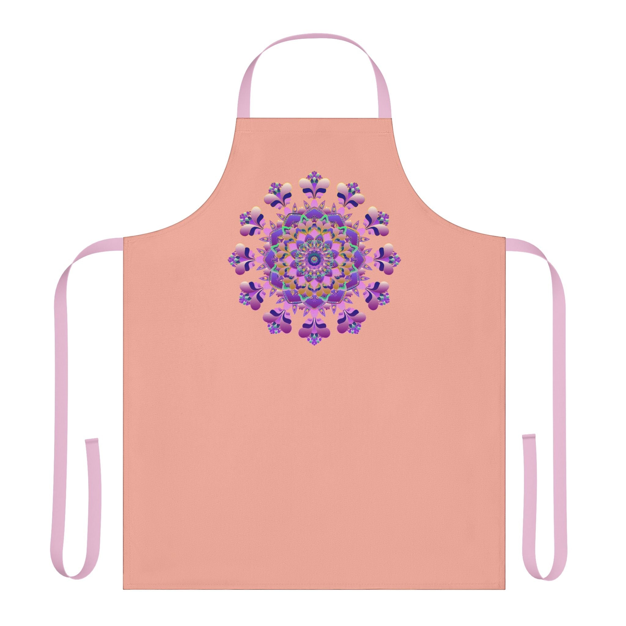 Mandala Art Apron - Apricot, Hand - Drawn All Over Prints - Blululi