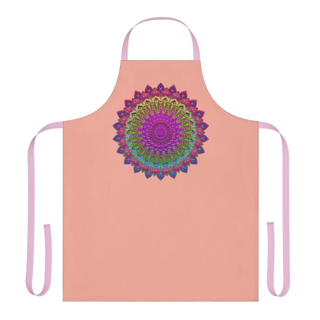 Mandala Art Apron - Apricot - Hand - Drawn All Over Prints - Blululi