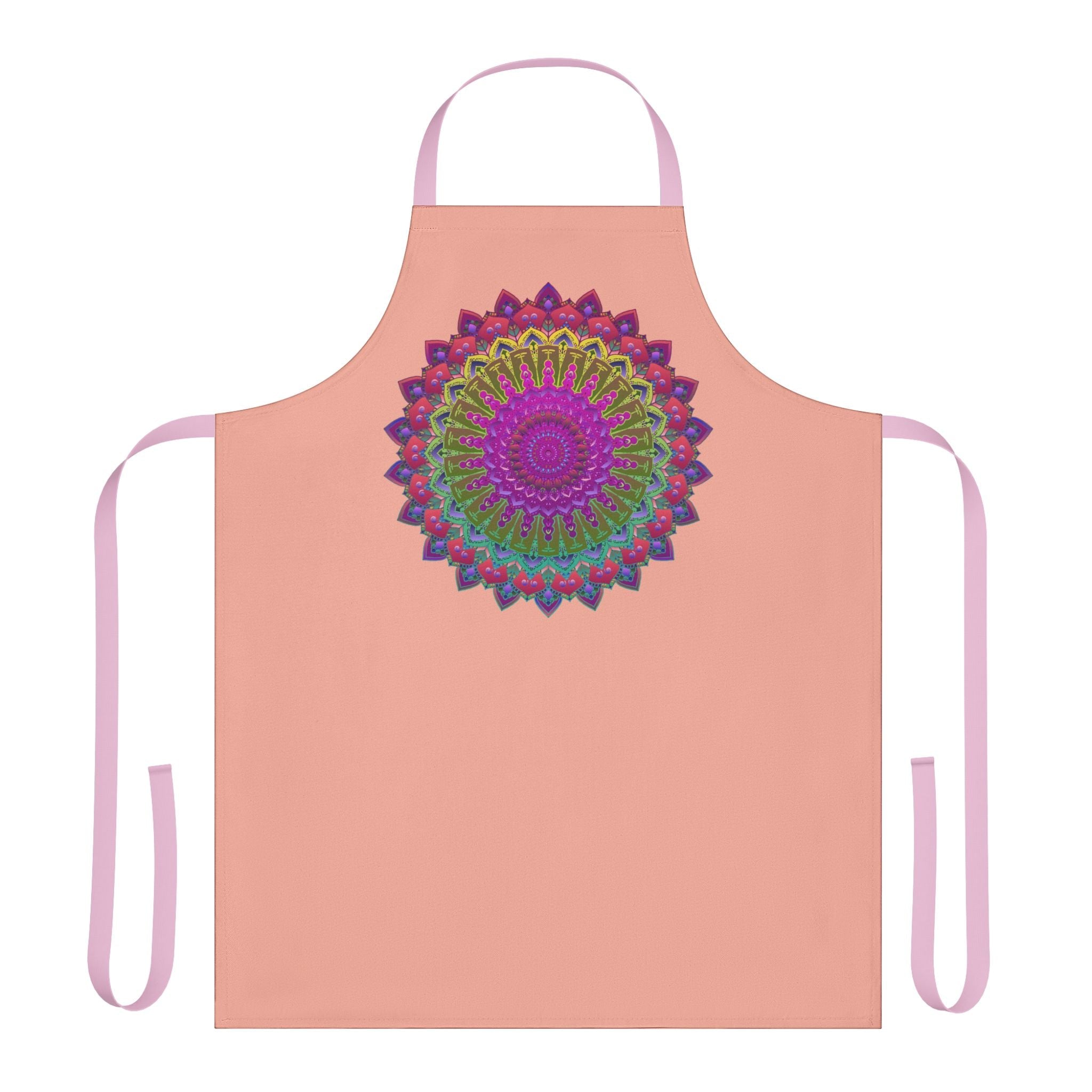 Mandala Art Apron - Apricot - Hand - Drawn All Over Prints - Blululi