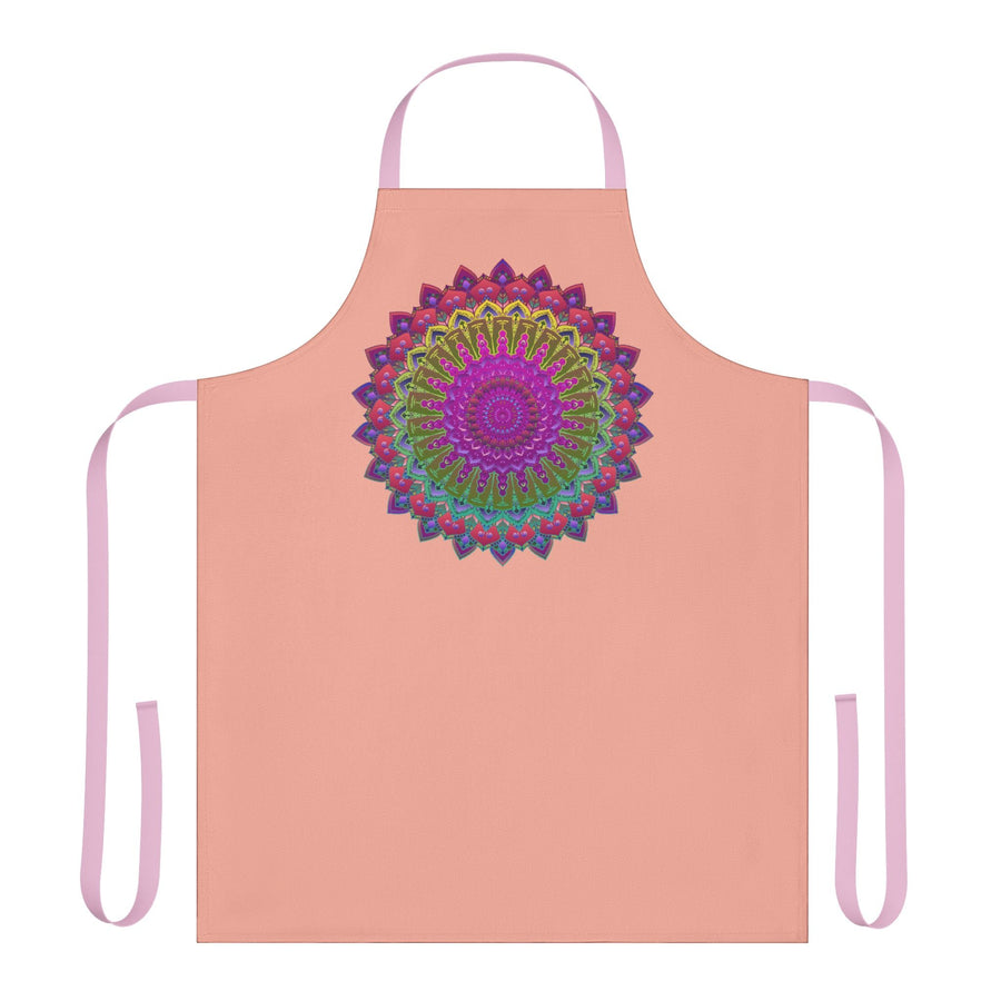 Mandala Art Apron - Apricot - Hand - Drawn All Over Prints - Blululi
