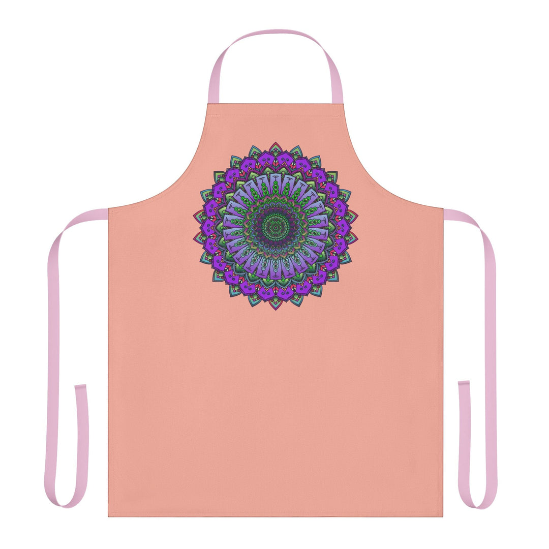 Mandala Art Apron - Apricot - Hand Drawn All Over Prints - Blululi