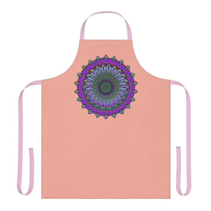 Mandala Art Apron - Apricot - Hand Drawn All Over Prints - Blululi