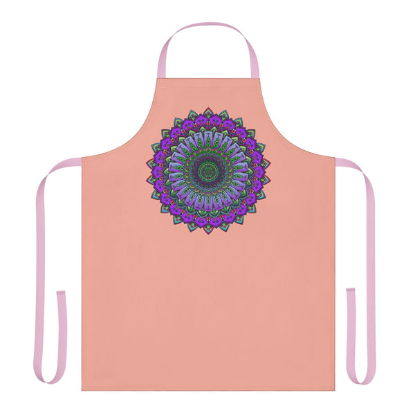 Mandala Art Apron - Apricot - Hand Drawn All Over Prints - Blululi