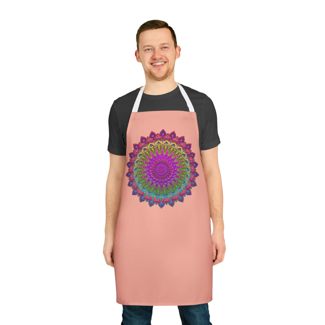 Mandala Art Apron - Apricot - Hand - Drawn All Over Prints - Blululi