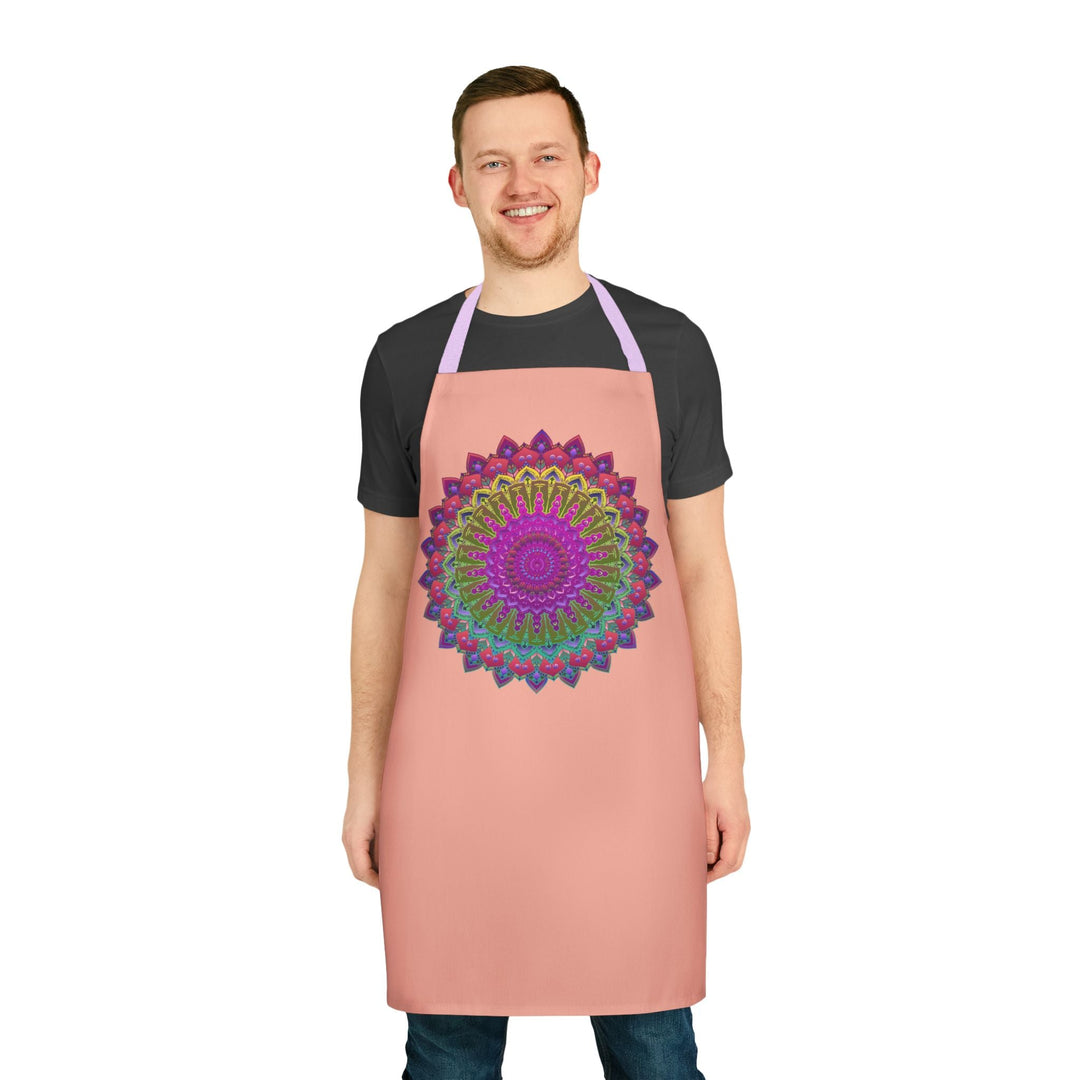 Mandala Art Apron - Apricot - Hand - Drawn All Over Prints - Blululi