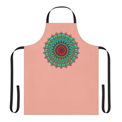 Mandala Art Apron - Apricot - Hand Drawn All Over Prints - Blululi