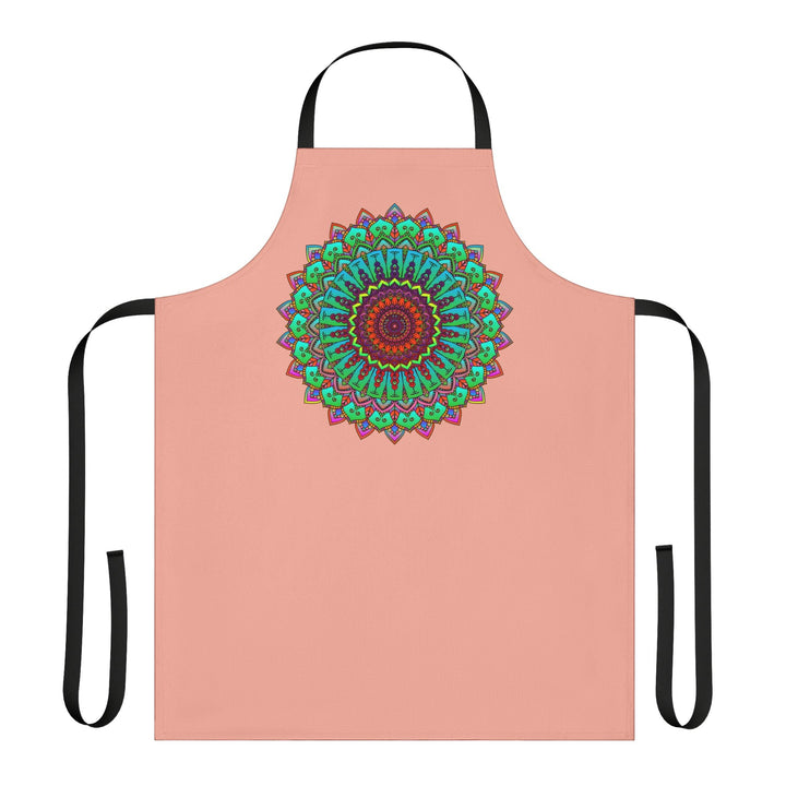 Mandala Art Apron - Apricot - Hand Drawn All Over Prints - Blululi