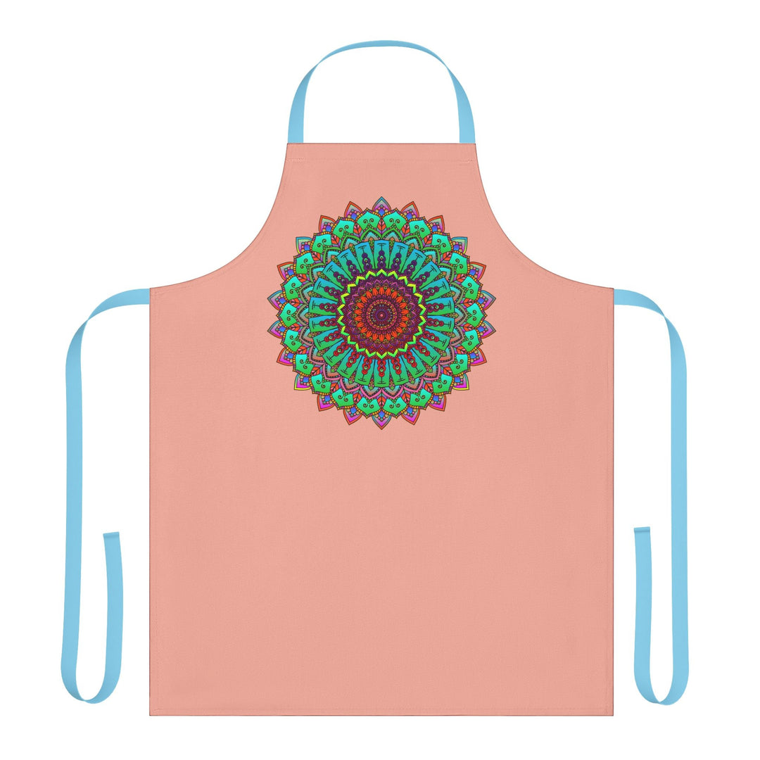 Mandala Art Apron - Apricot - Hand Drawn All Over Prints - Blululi