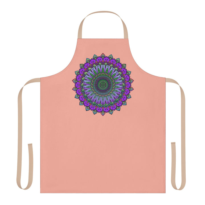 Mandala Art Apron - Apricot - Hand Drawn All Over Prints - Blululi