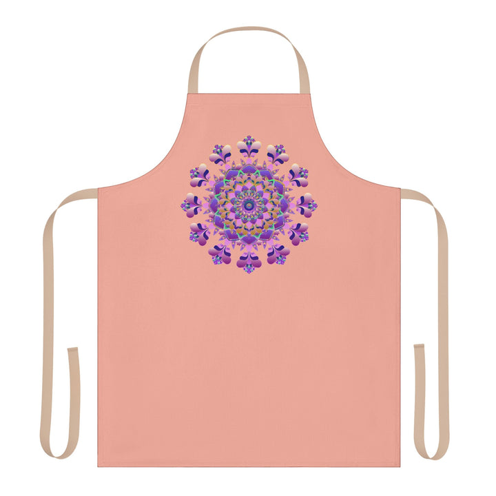 Mandala Art Apron - Apricot, Hand - Drawn All Over Prints - Blululi