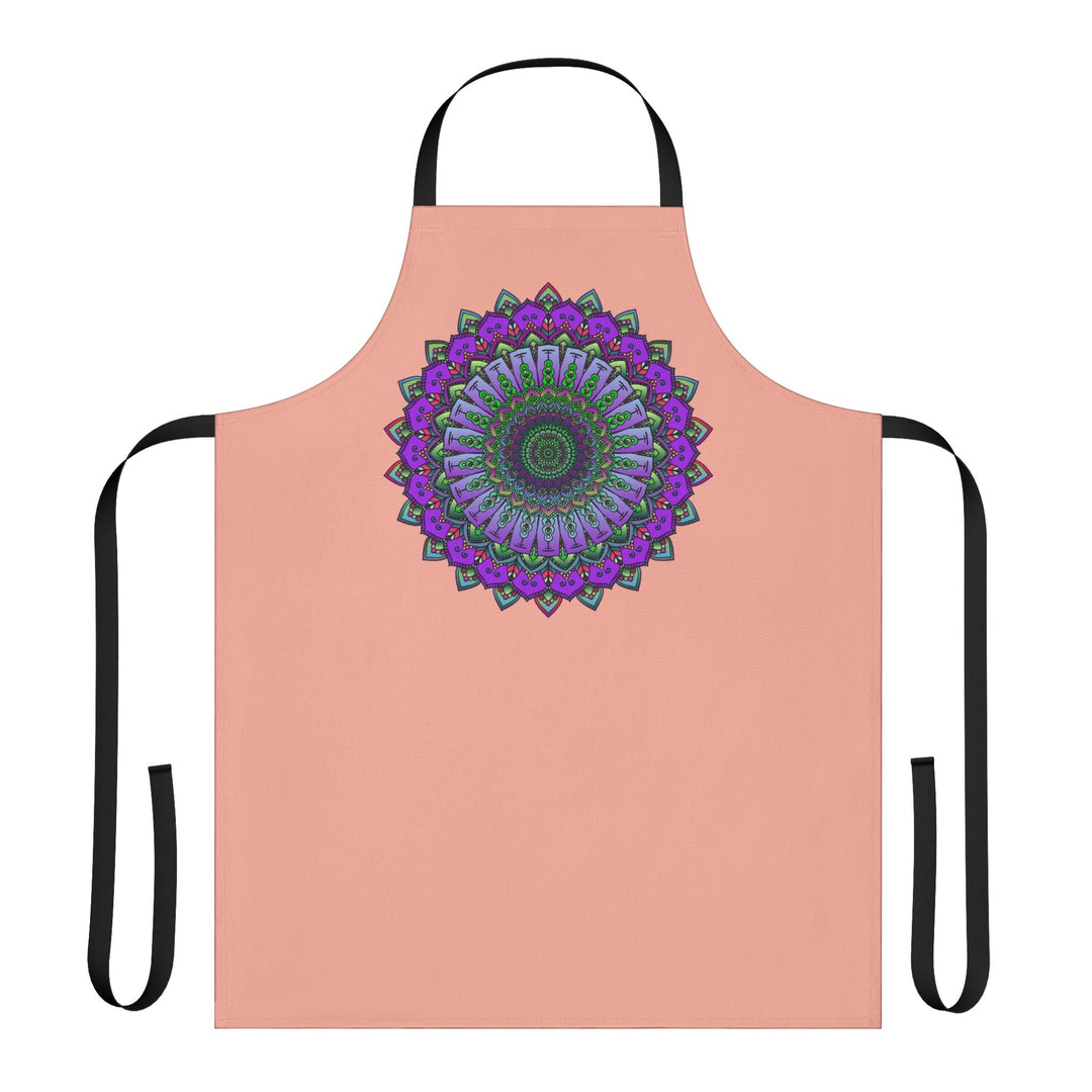 Mandala Art Apron - Apricot - Hand Drawn All Over Prints - Blululi