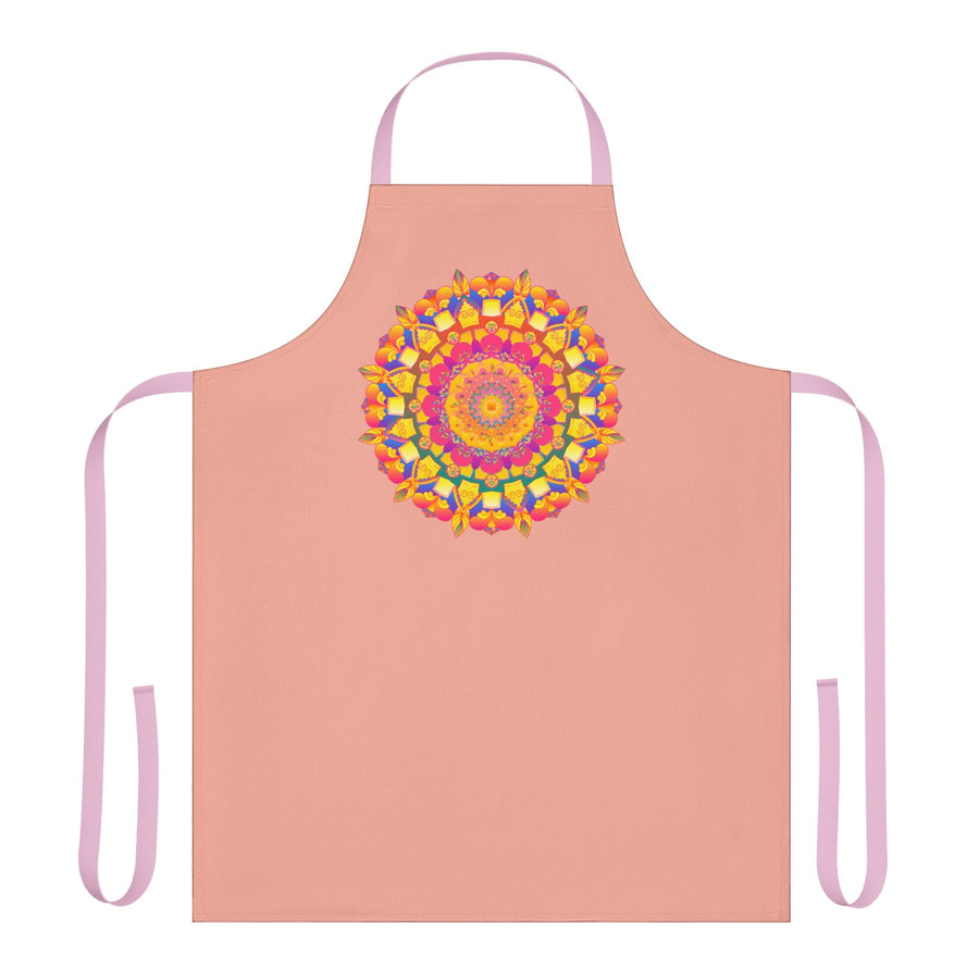Mandala Art Apron - Apricot - Hand - Drawn Design All Over Prints - Blululi