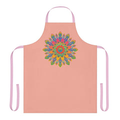 Mandala Art Apron - Apricot, Hand - Drawn Design All Over Prints - Blululi