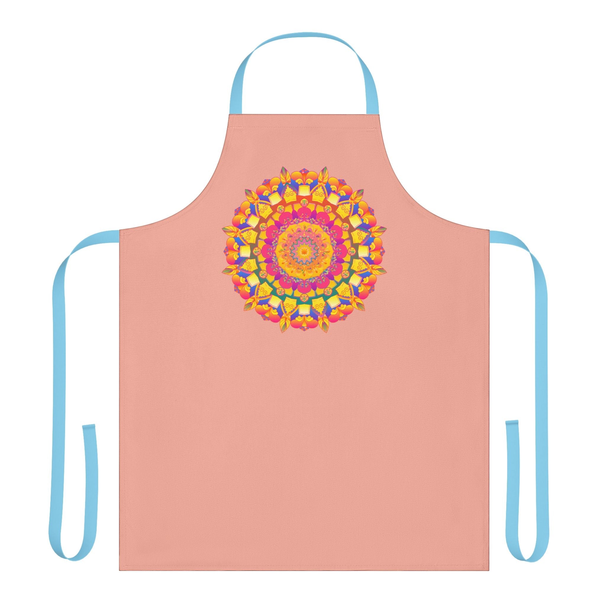 Mandala Art Apron - Apricot - Hand - Drawn Design All Over Prints - Blululi