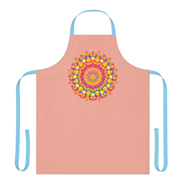 Mandala Art Apron - Apricot - Hand - Drawn Design All Over Prints - Blululi