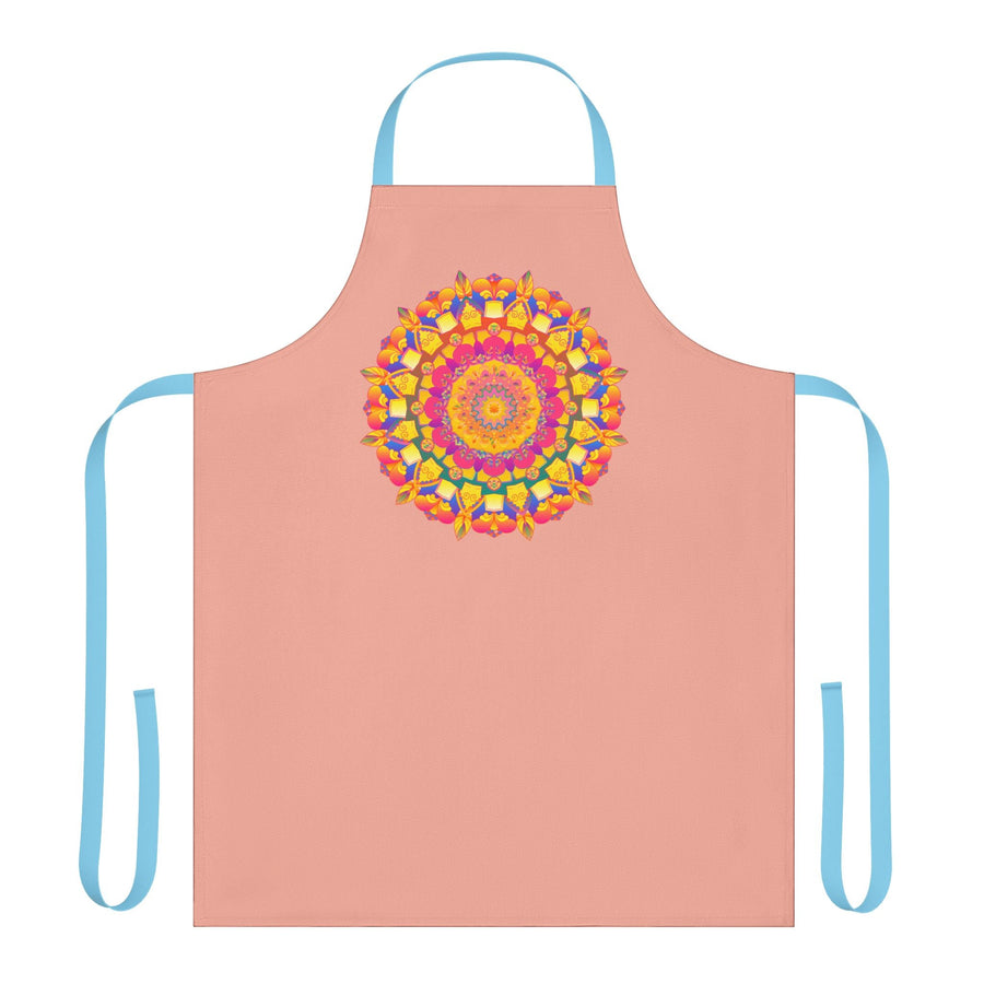 Mandala Art Apron - Apricot - Hand - Drawn Design All Over Prints - Blululi