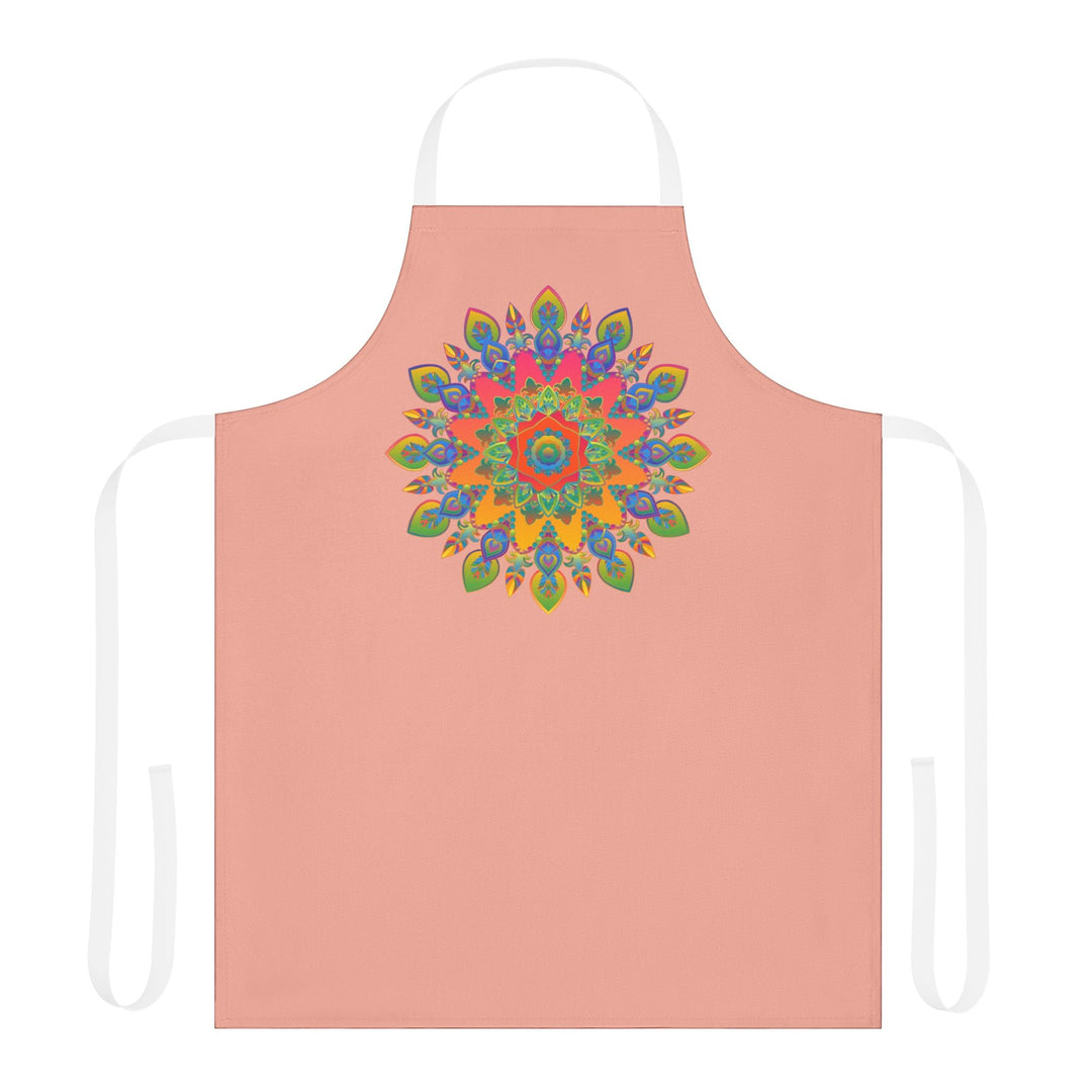 Mandala Art Apron - Apricot, Hand - Drawn Design All Over Prints - Blululi