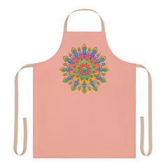 Mandala Art Apron - Apricot, Hand - Drawn Design All Over Prints - Blululi