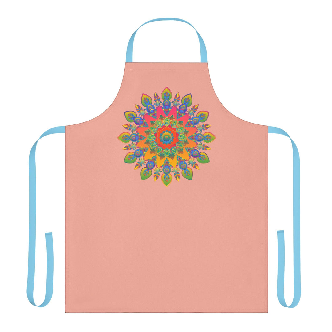 Mandala Art Apron - Apricot, Hand - Drawn Design All Over Prints - Blululi