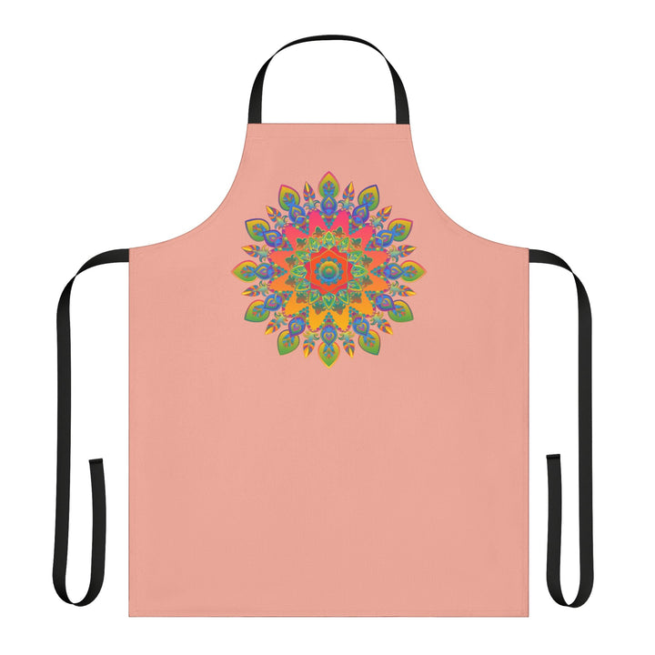 Mandala Art Apron - Apricot, Hand - Drawn Design All Over Prints - Blululi