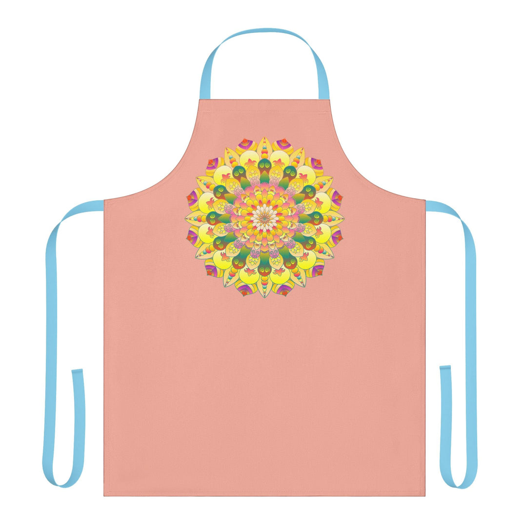 Mandala Art Apron - Apricot - Hand - Drawn Design All Over Prints - Blululi