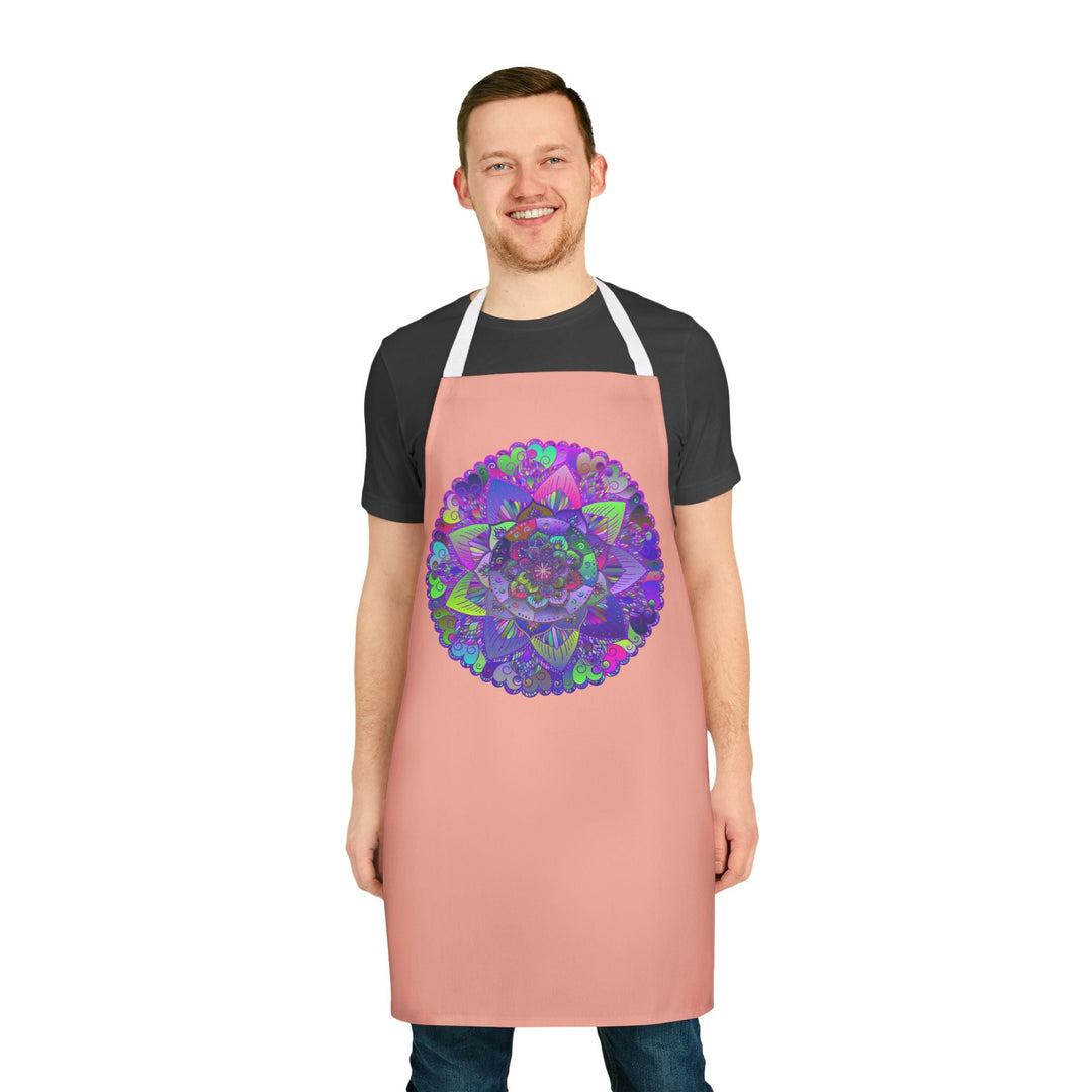 Mandala Art Apron - Apricot - Intricate Design All Over Prints - Blululi