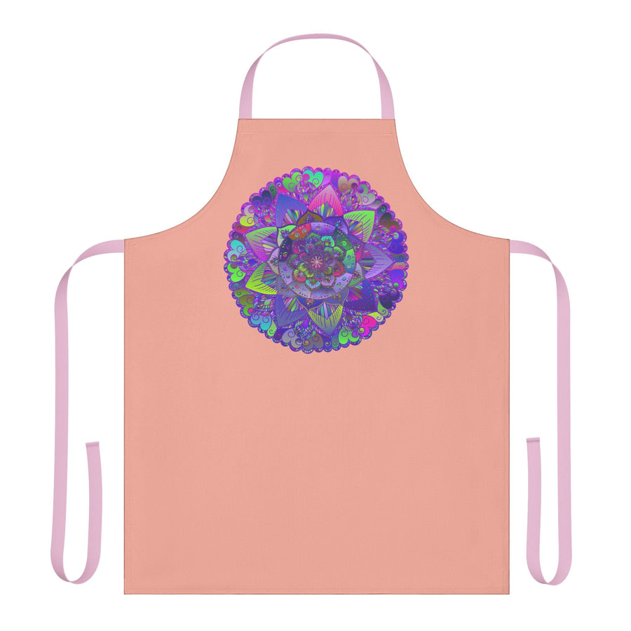 Mandala Art Apron - Apricot - Intricate Design All Over Prints - Blululi