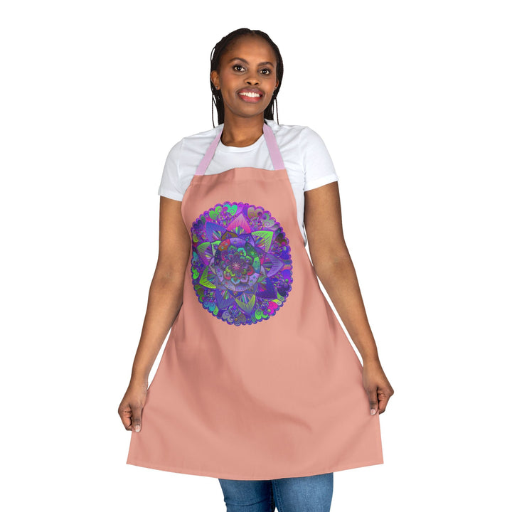 Mandala Art Apron - Apricot - Intricate Design All Over Prints - Blululi