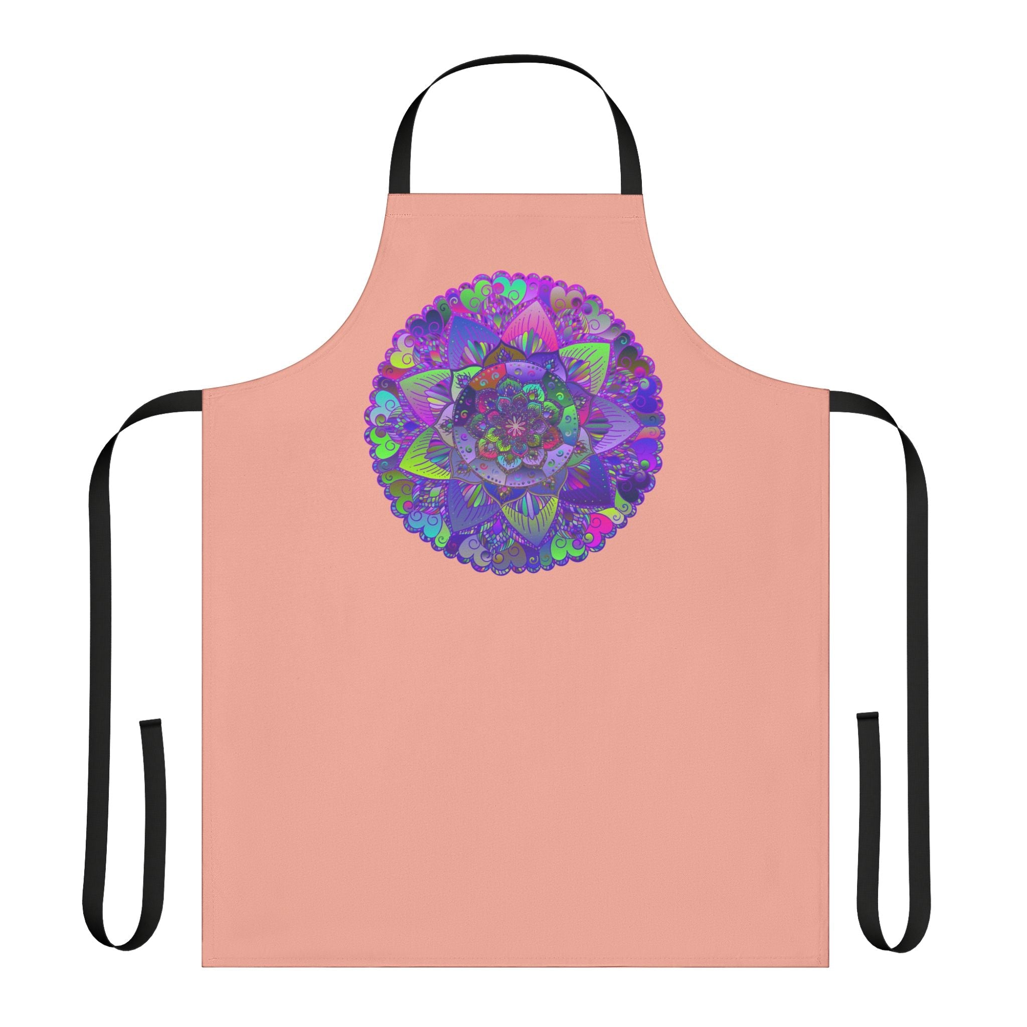 Mandala Art Apron - Apricot - Intricate Design All Over Prints - Blululi