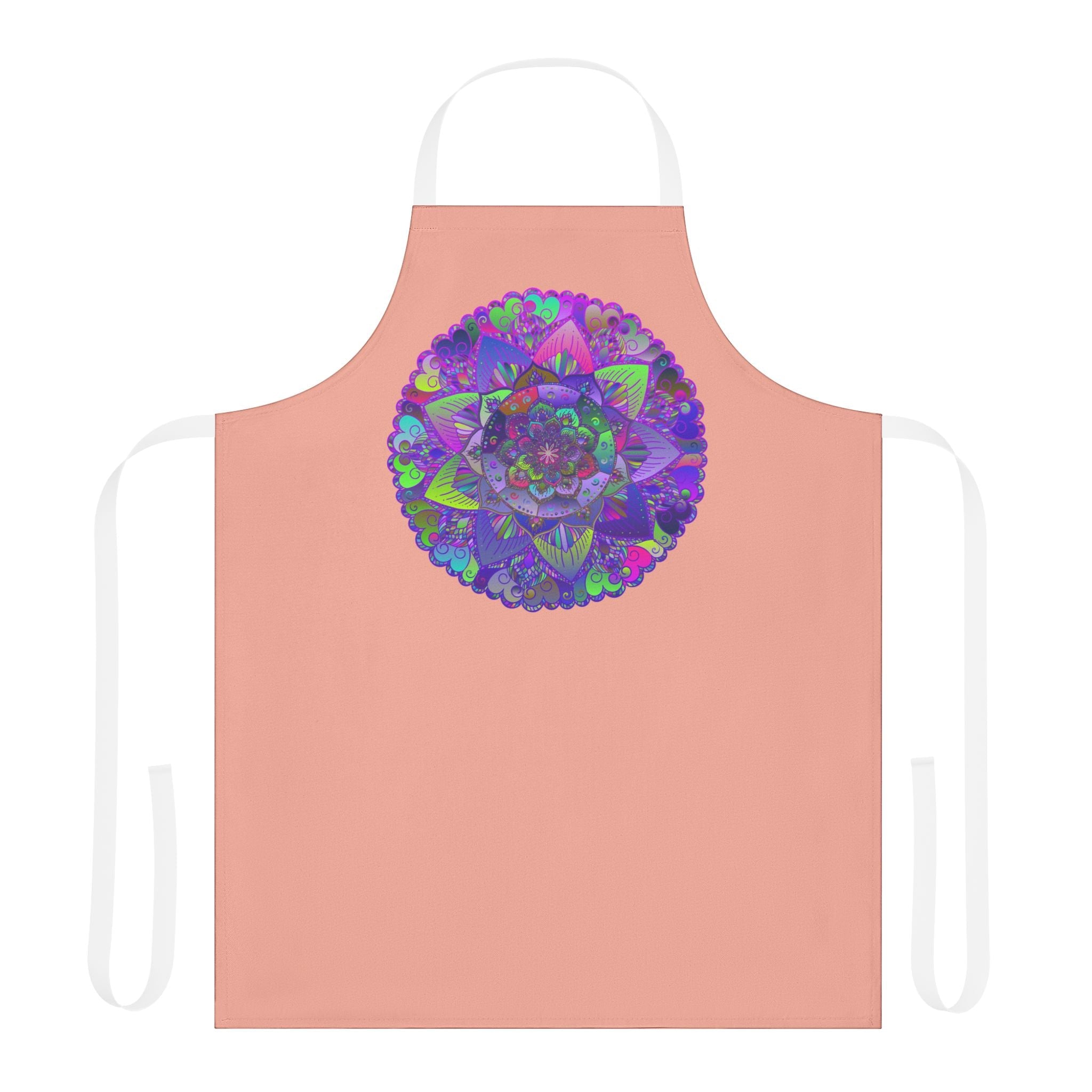 Mandala Art Apron - Apricot - Intricate Design All Over Prints - Blululi