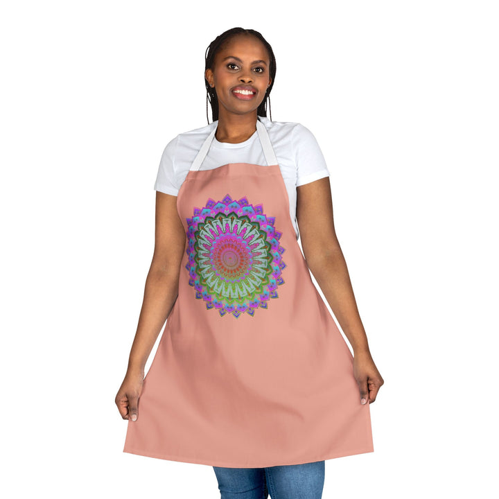 Mandala Art Apron - Apricot Kitchen Delight All Over Prints - Blululi