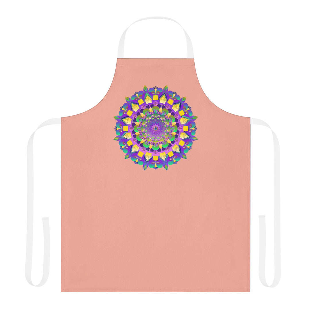 Mandala Art Apron - Apricot & Purple All Over Prints - Blululi