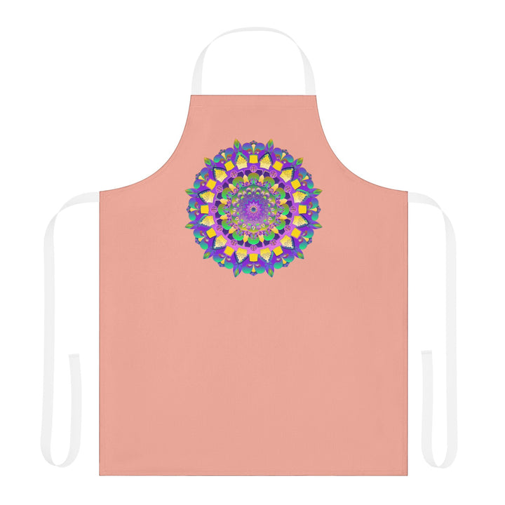 Mandala Art Apron - Apricot & Purple All Over Prints - Blululi