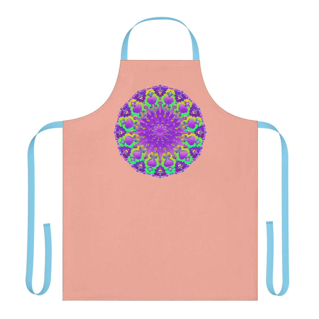 Mandala Art Apron - Apricot & Purple All Over Prints - Blululi