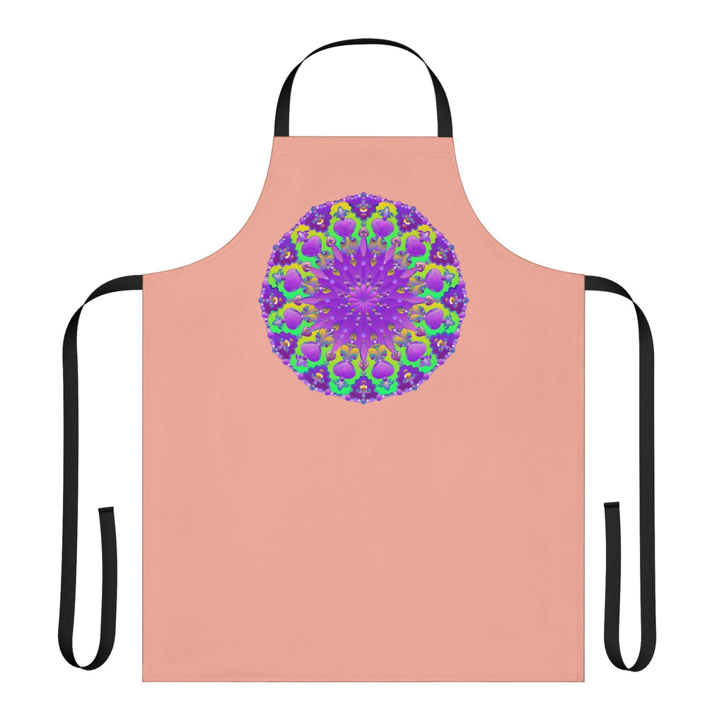 Mandala Art Apron - Apricot & Purple All Over Prints - Blululi