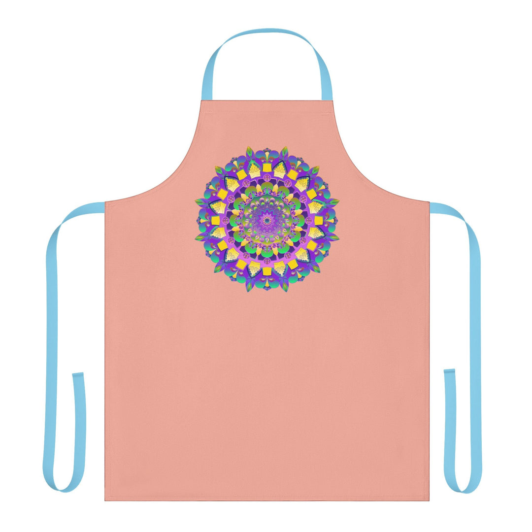 Mandala Art Apron - Apricot & Purple All Over Prints - Blululi