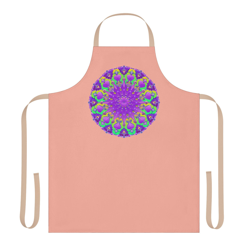 Mandala Art Apron - Apricot & Purple All Over Prints - Blululi