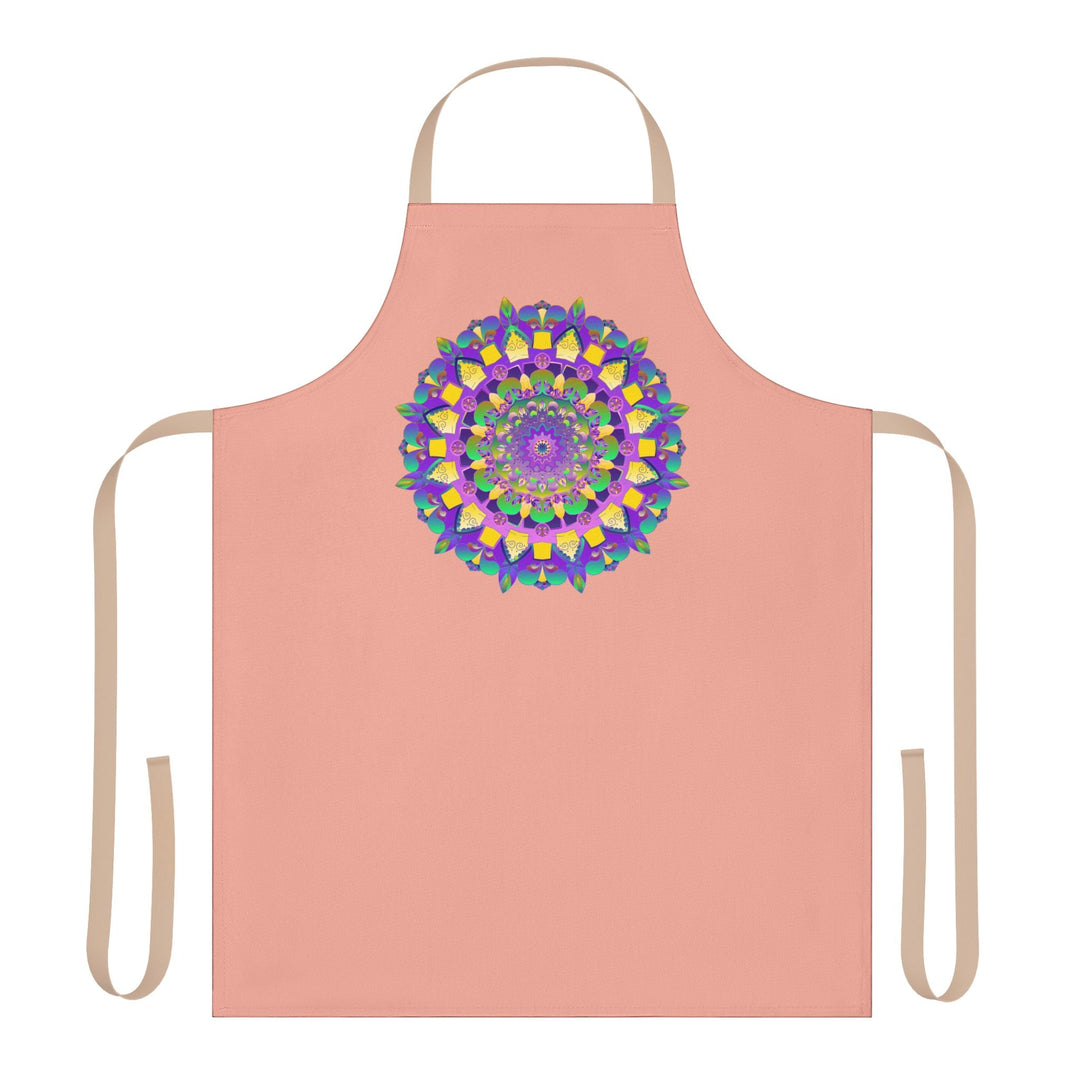 Mandala Art Apron - Apricot & Purple All Over Prints - Blululi