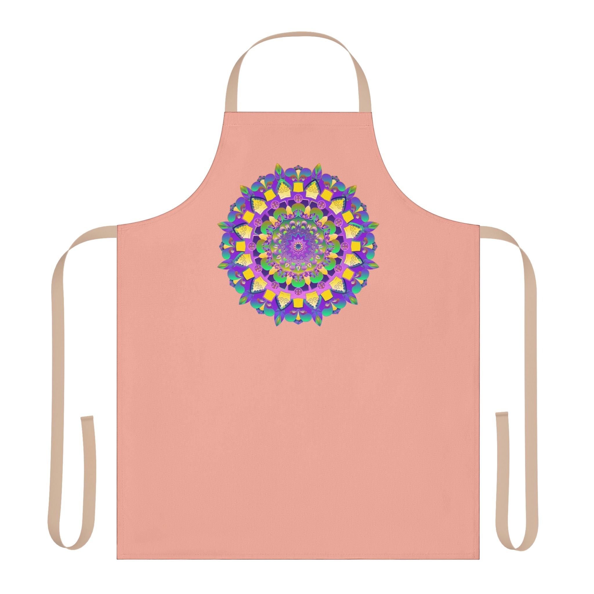 Mandala Art Apron - Apricot & Purple All Over Prints - Blululi