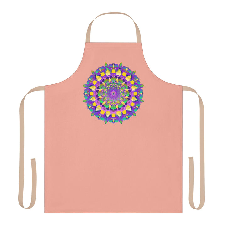 Mandala Art Apron - Apricot & Purple All Over Prints - Blululi