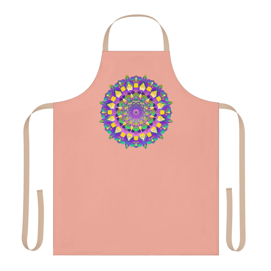 Mandala Art Apron - Apricot & Purple All Over Prints - Blululi