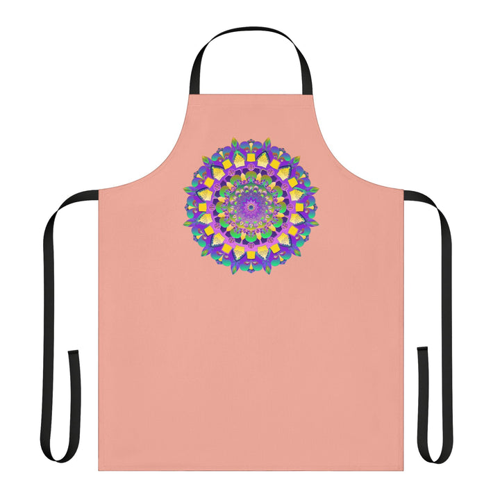 Mandala Art Apron - Apricot & Purple All Over Prints - Blululi