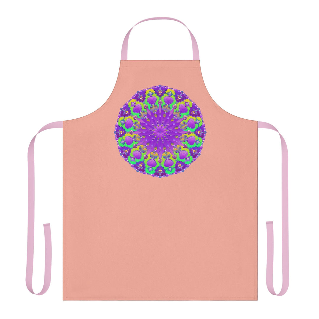 Mandala Art Apron - Apricot & Purple All Over Prints - Blululi