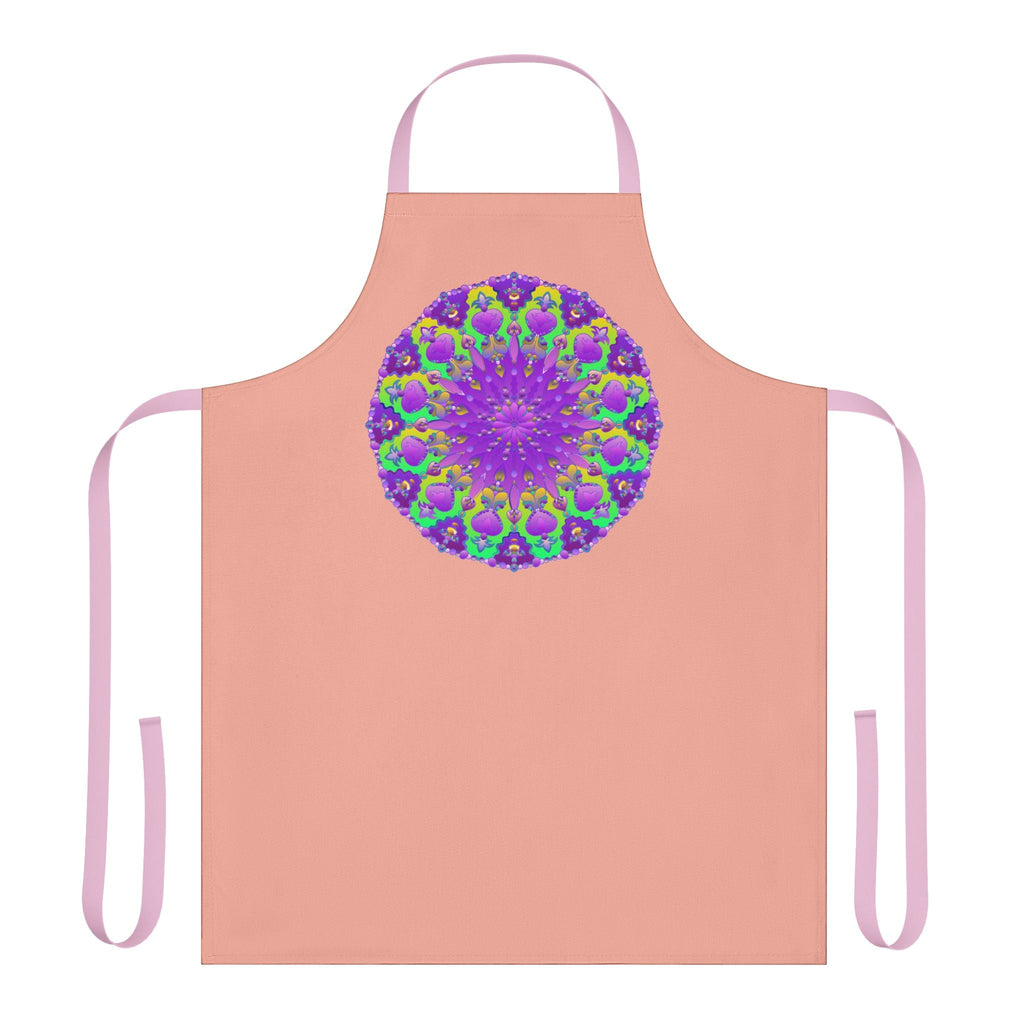 Mandala Art Apron - Apricot & Purple All Over Prints - Blululi