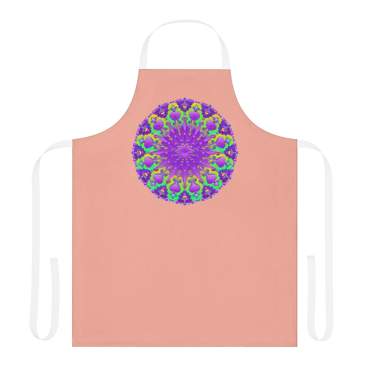 Mandala Art Apron - Apricot & Purple All Over Prints - Blululi