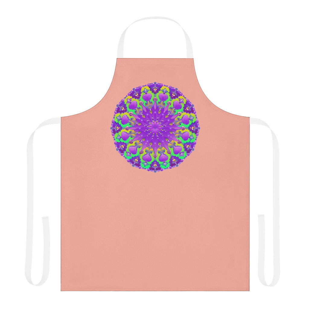 Mandala Art Apron - Apricot & Purple All Over Prints - Blululi