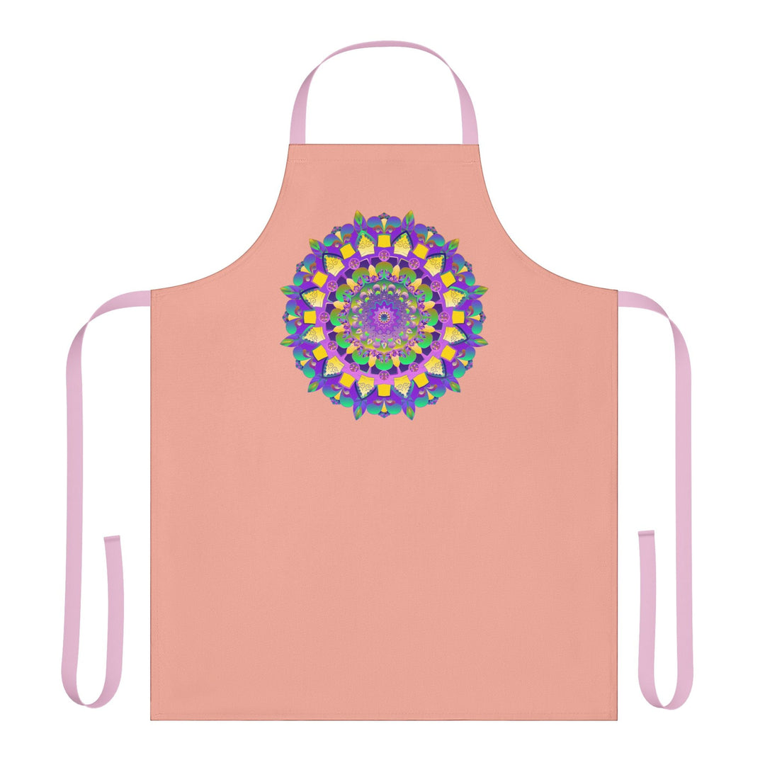 Mandala Art Apron - Apricot & Purple All Over Prints - Blululi