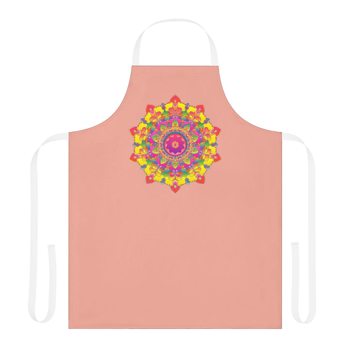 Mandala Art Apron - Apricot, Vibrant & Colorful All Over Prints - Blululi